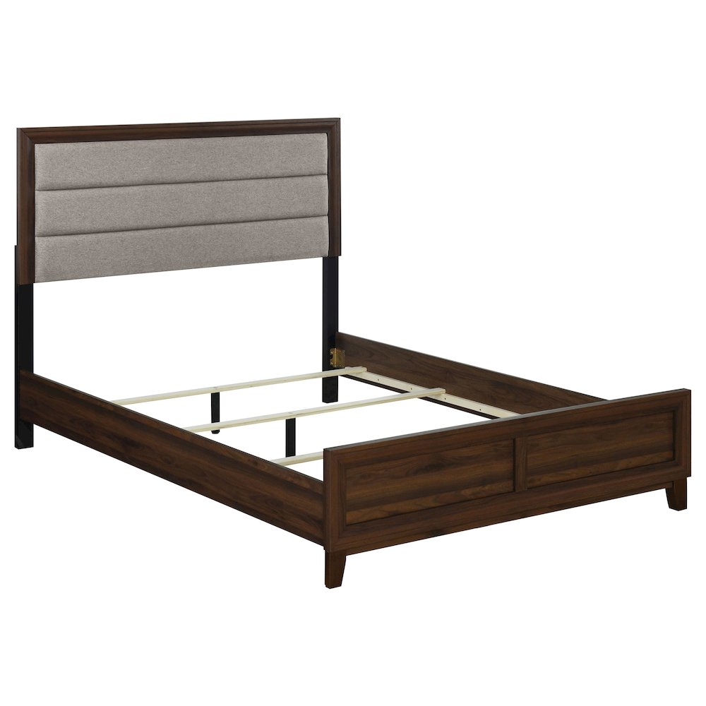 Welsley 50-inch Upholstered Queen Bed Walnut. Picture 2