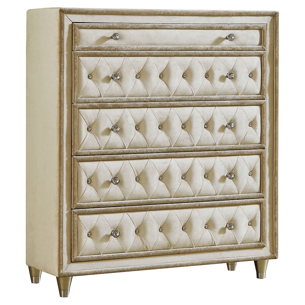 Antonella 5-drawer Bedroom Chest Ivory and Camel. Picture 2