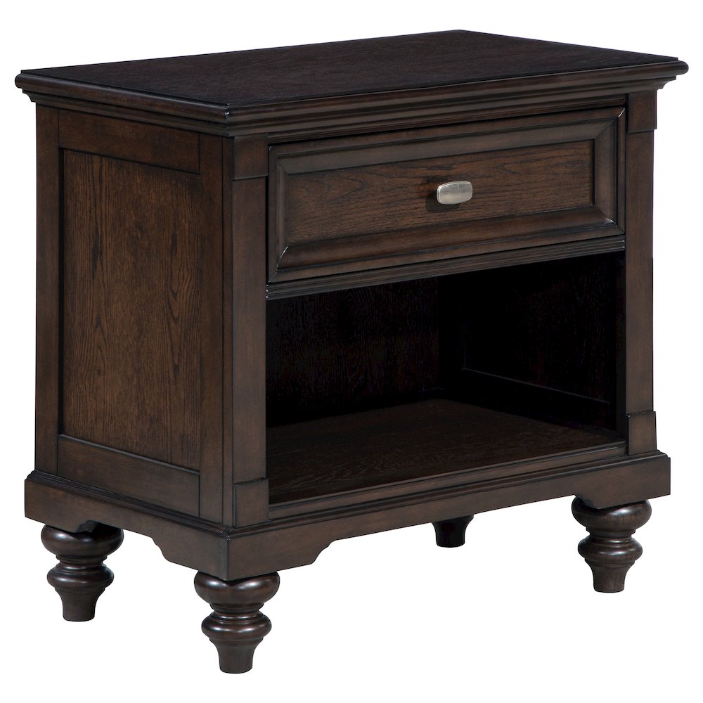 Andover 1-drawer Nightstand Bedside Table Dark Oak. Picture 2
