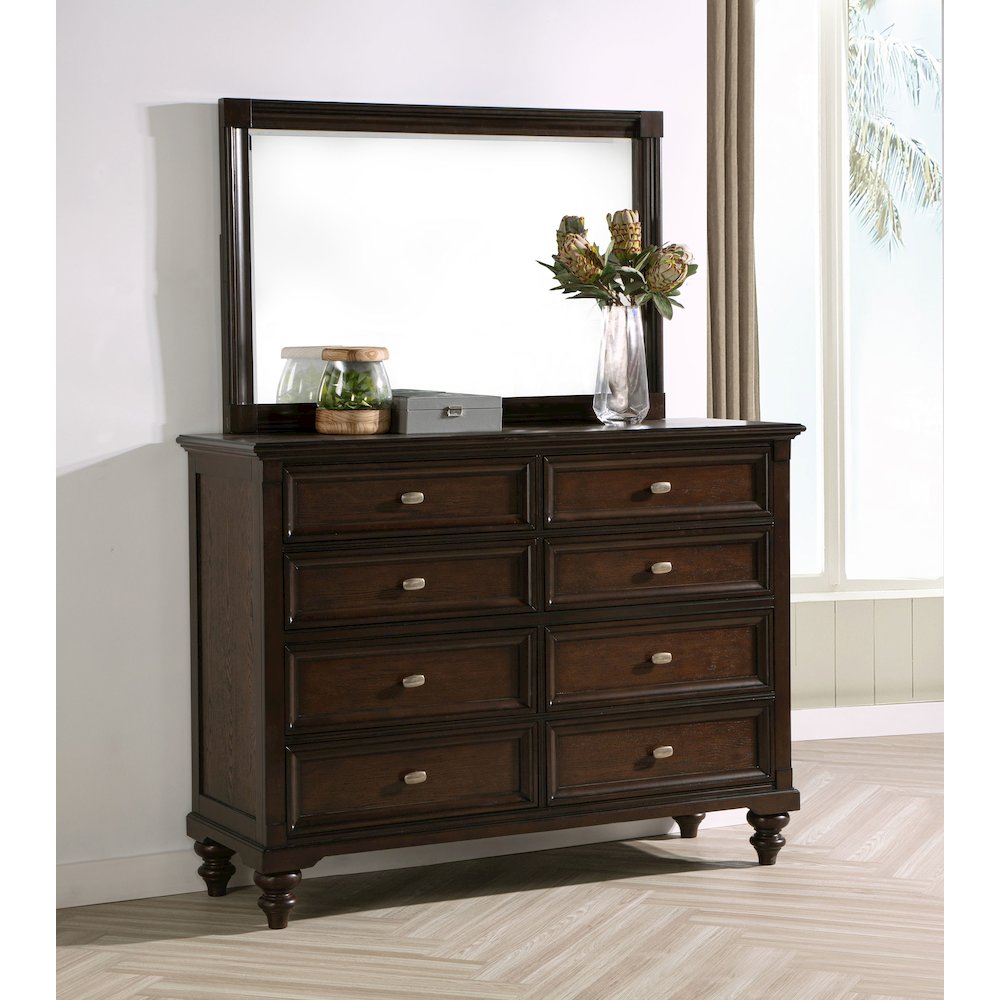 Andover 8-drawer Dresser and Mirror Dark Oak. Picture 11
