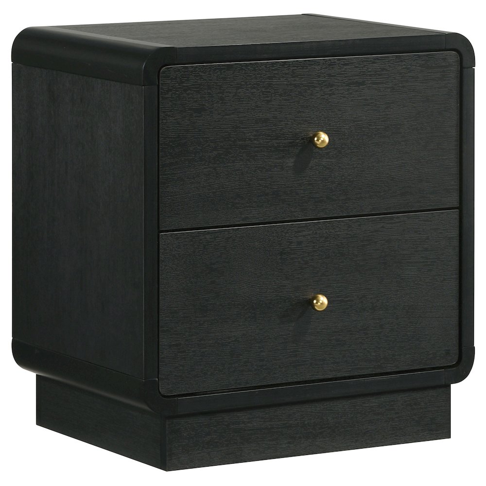 Cavelle 2-drawer Nightstand Bedside Table Black. Picture 2