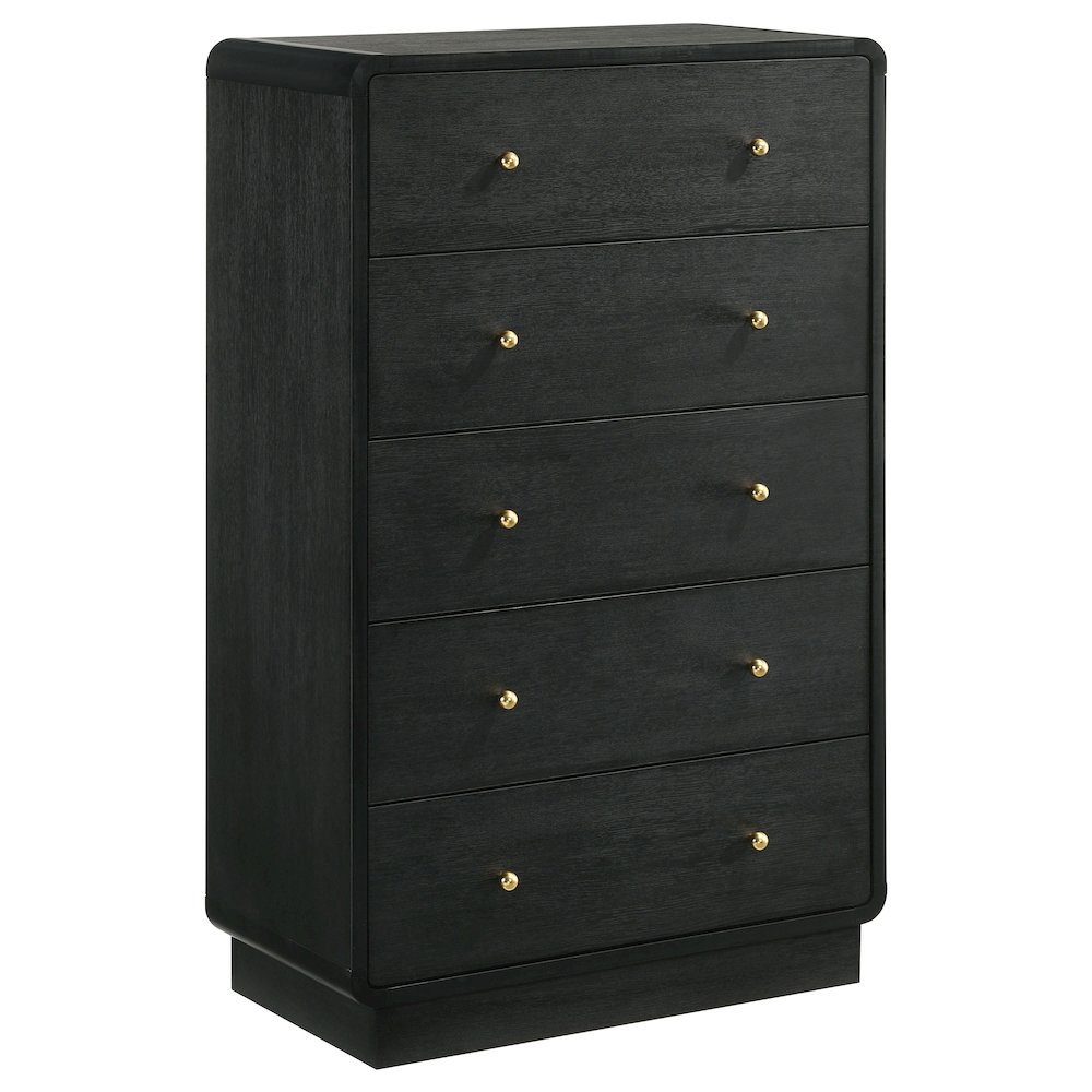 Cavelle 5-drawer Chest of Drawers Black. Picture 2