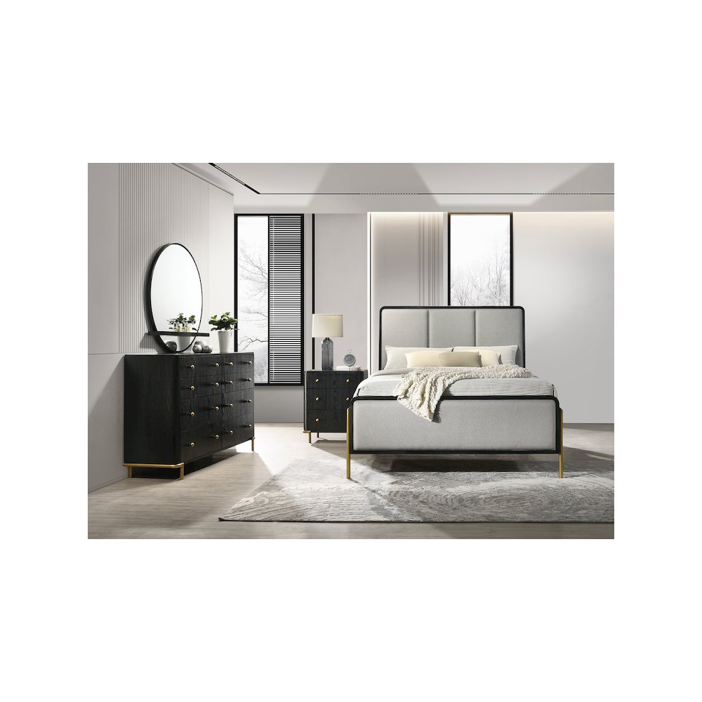 Arini 4-piece Queen Bedroom Set Black and Grey. Picture 11
