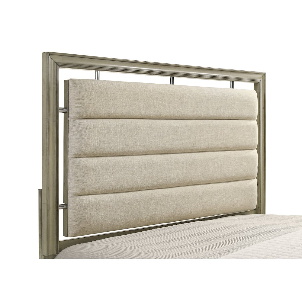 Giselle Wood California King Panel Bed Rustic Beige. Picture 7