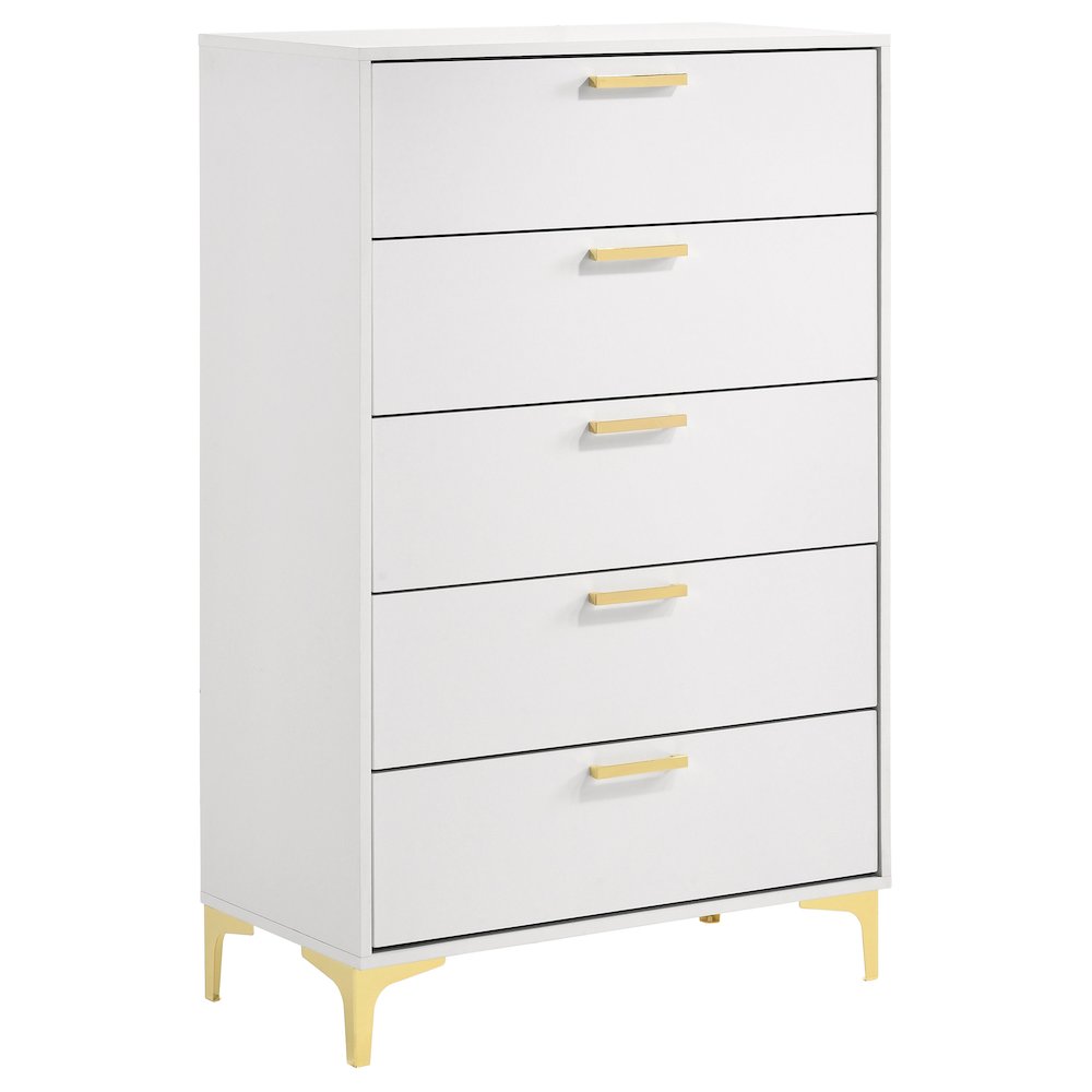 Kendall 5-drawer Bedroom Chest White. Picture 2