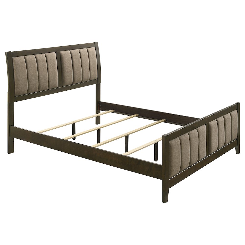 Wilkes 51-inch Upholstered Queen Bed Dark Cocoa. Picture 2