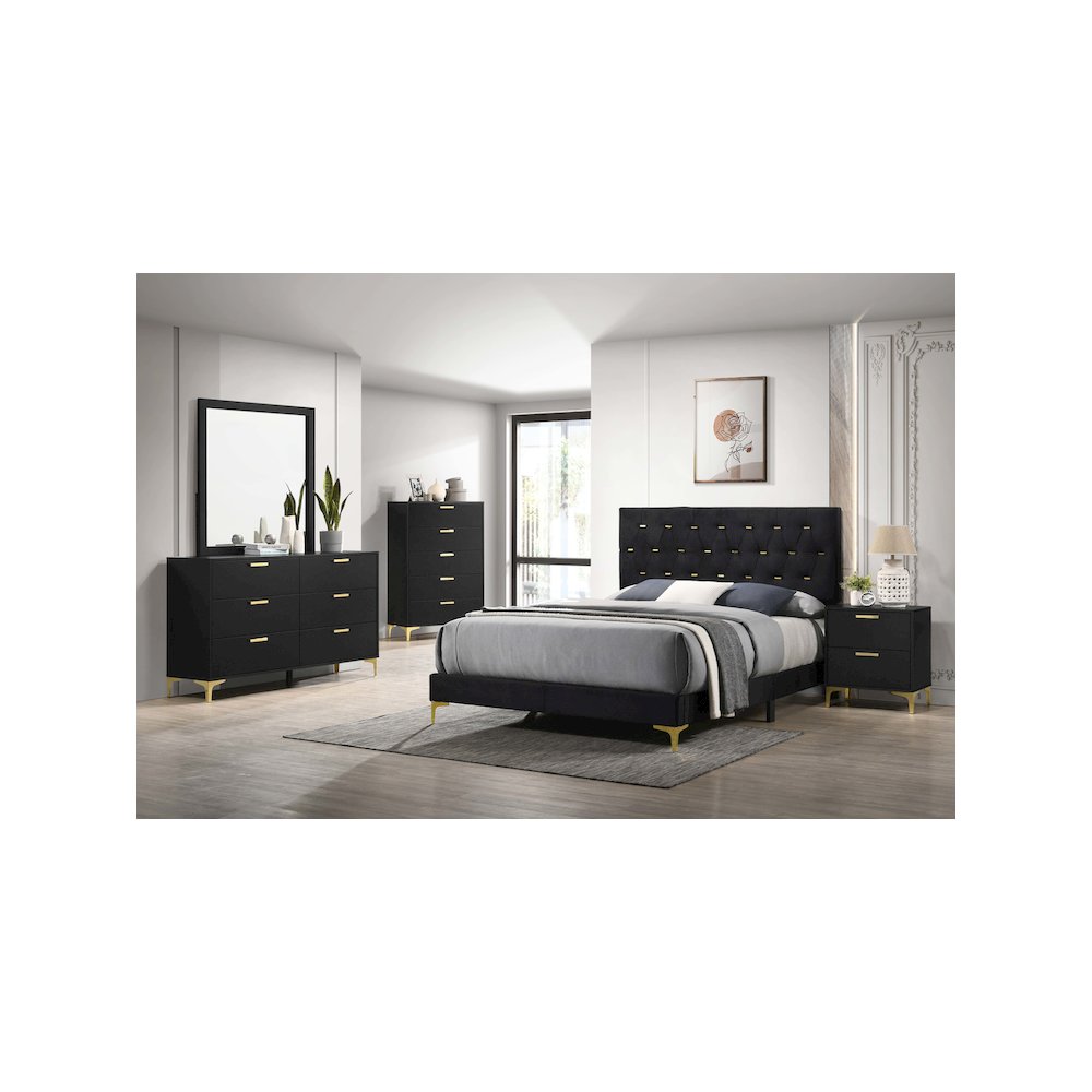 Kendall 5-piece California King Bedroom Set Black. Picture 12