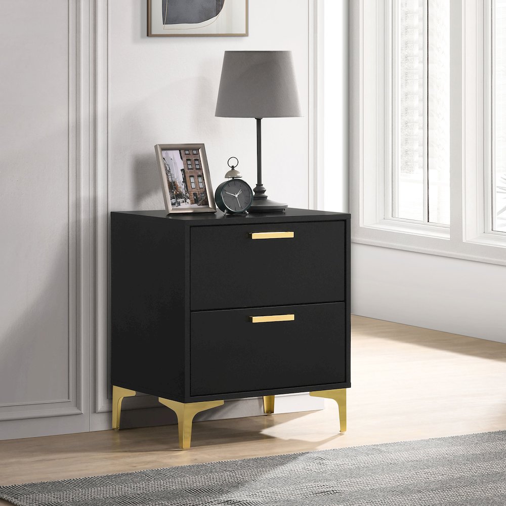 Kendall 2-drawer Nightstand Black. Picture 11