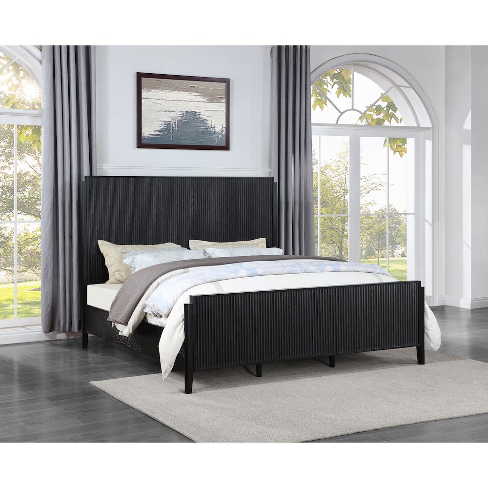 Brookmead Wood California King Panel Bed Black. Picture 6