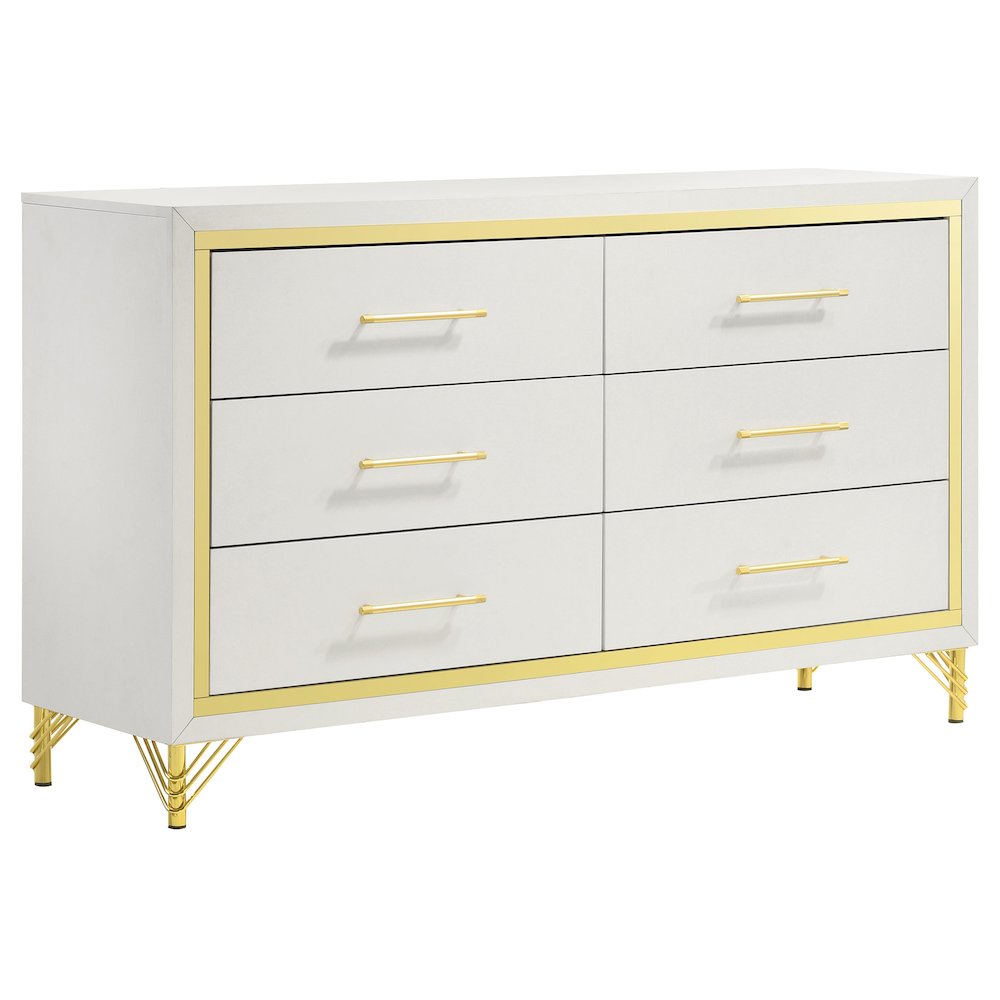 Lucia 6-drawer Dresser Cabinet White. Picture 2