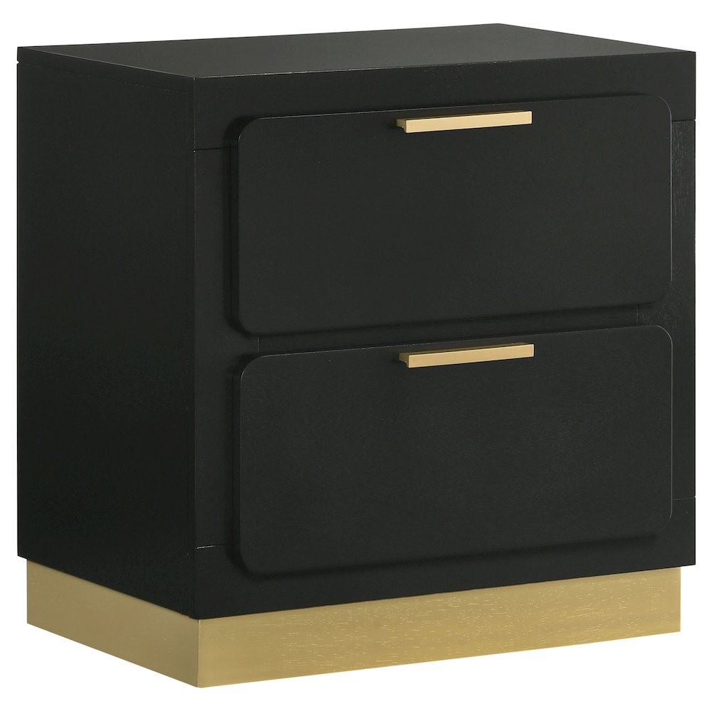 Caraway 2-drawer Nightstand Black. Picture 2