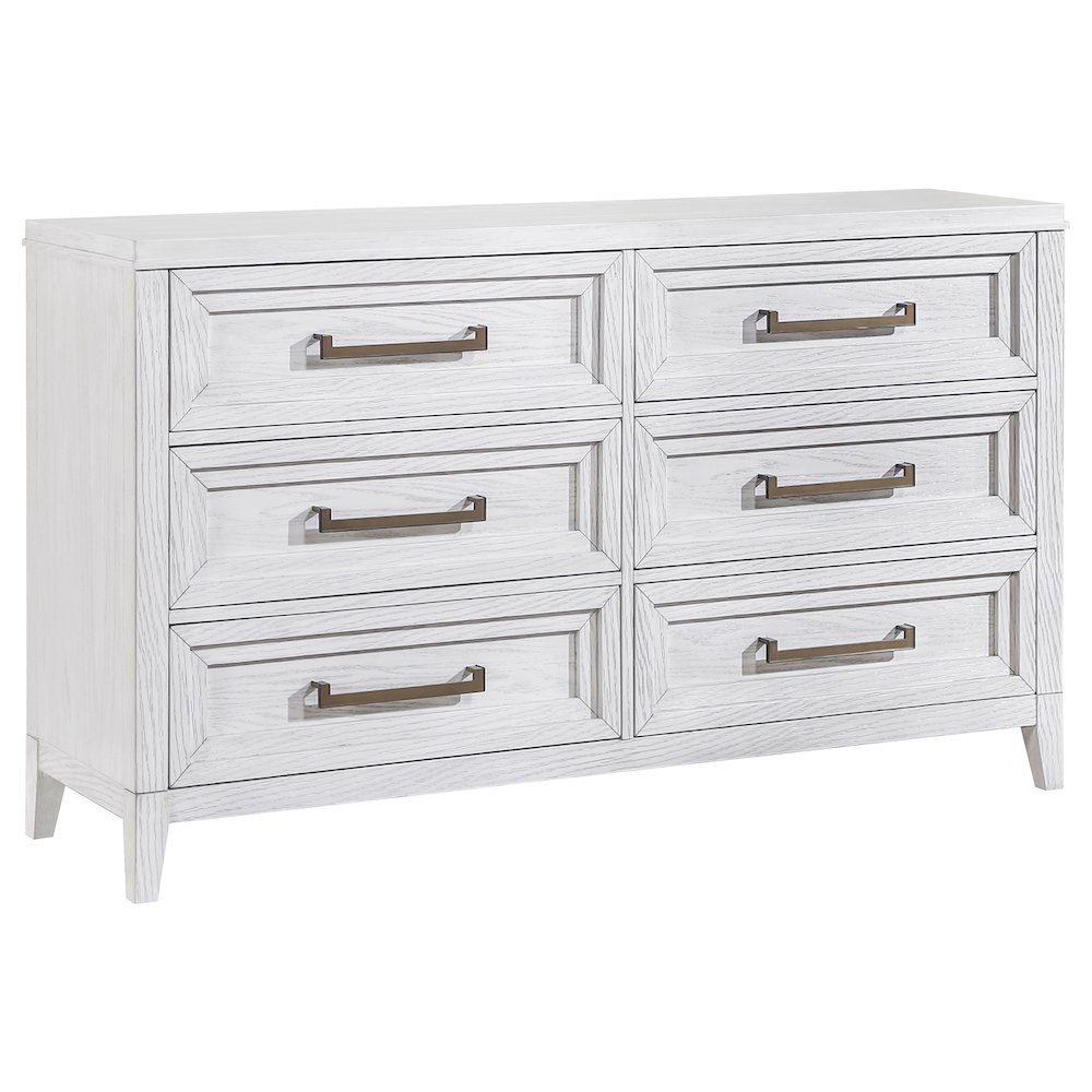 Marielle 6-drawer Bedroom Dresser Distressed White. Picture 2