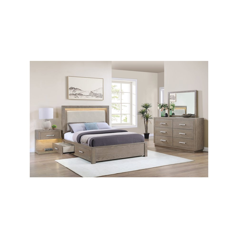 Kenora 4-piece Eastern King Bedroom Set Barley Brown. Picture 10