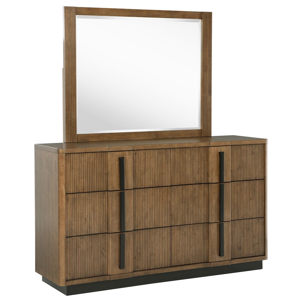 Terrace 6-drawer Dresser and Mirror Ash Brown. Picture 2