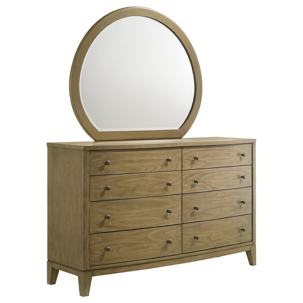 Granada 8-drawer Dresser and Mirror Natural Pine. Picture 2