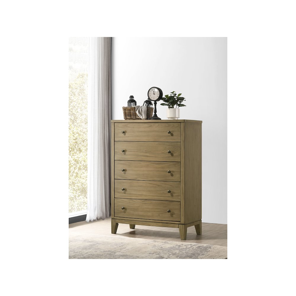 Granada 5-drawer Bedroom Chest of Drawers Natural Pine. Picture 11