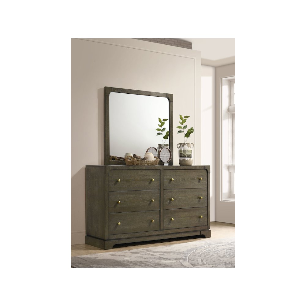 Gran Park 6-drawer Dresser and Mirror Dark Cocoa. Picture 11