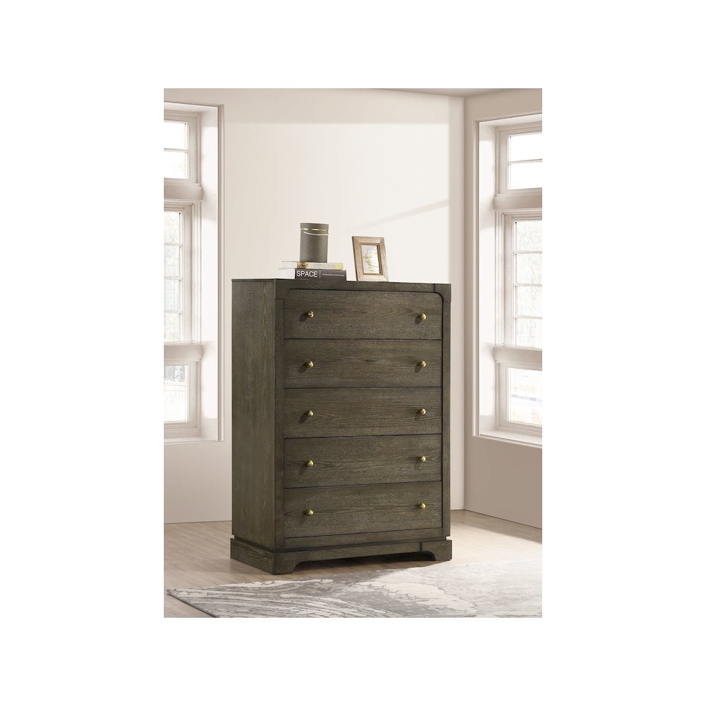 Gran Park 5-drawer Bedroom Chest of Drawers Dark Cocoa. Picture 11