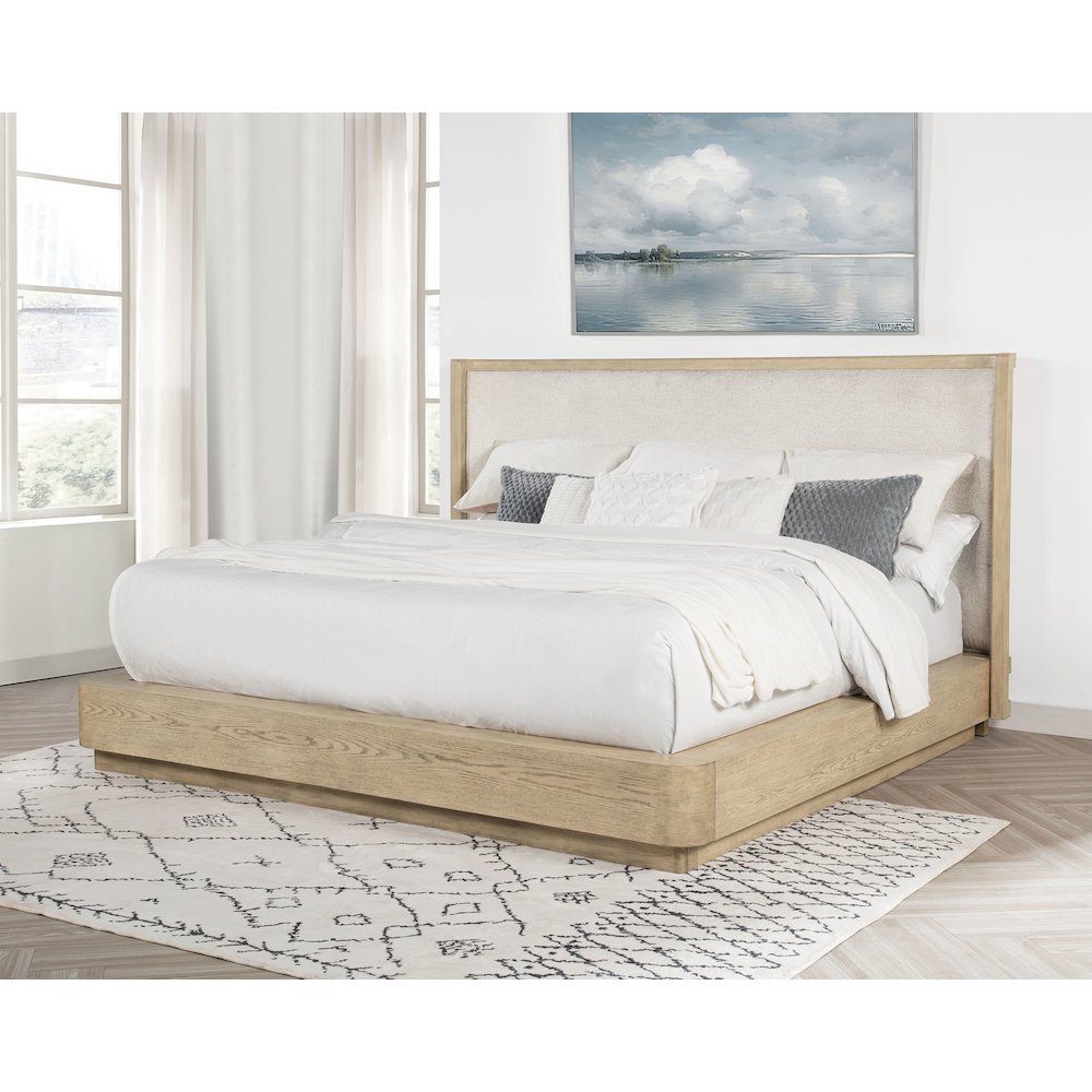 Kailani 49-inch California King Wingback Bed Beige Oak. Picture 6
