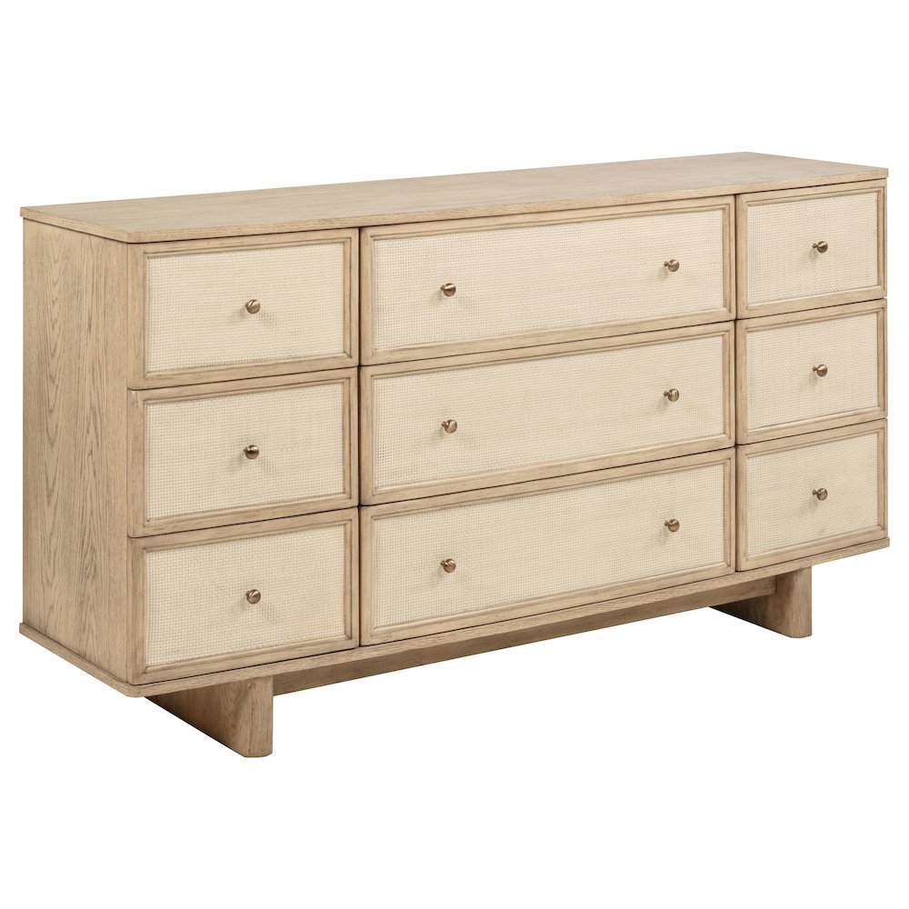 Kailani 9-drawer Dresser Cabinet Beige Oak. Picture 2