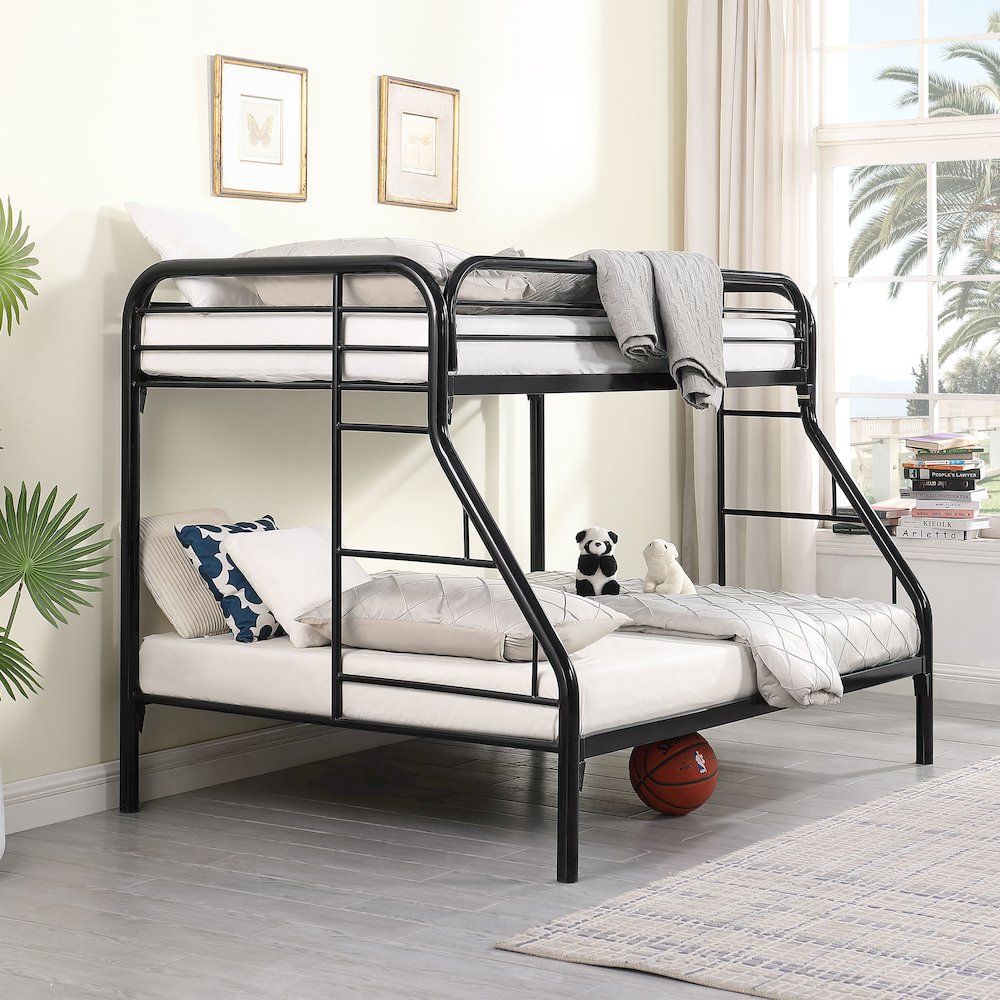 Morgan Metal Twin Over Full Bunk Bed Black. Picture 10