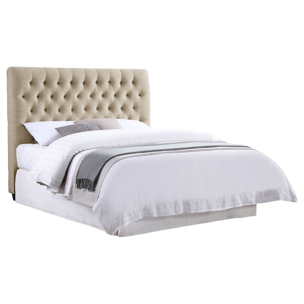 Chloe Upholstered Full Panel Headboard Oatmeal. Picture 2