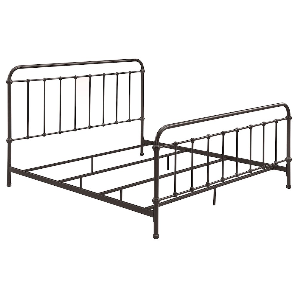 Livingston Metal Eastern King Open Frame Bed Dark Bronze. Picture 2