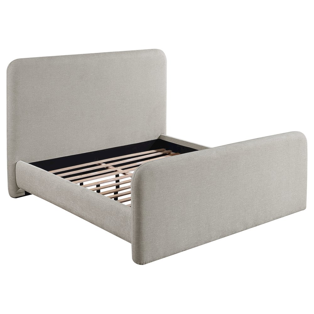 Wren Upholstered Eastern King Panel Bed Grey. Picture 2