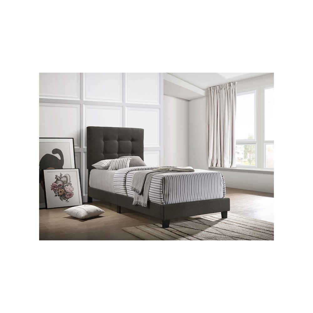 Mapes Upholstered Twin Panel Bed Charcoal. Picture 6