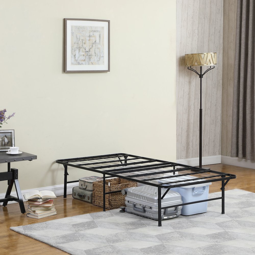 Mabel Metal Twin Mattress Support Platform Bed Black. Picture 8
