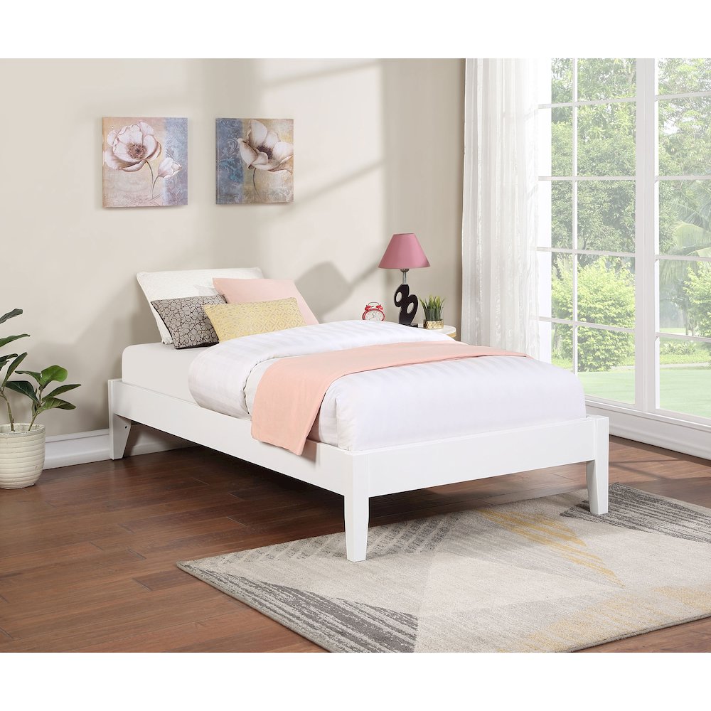 Hounslow Twin Universal Platform Bed White. Picture 8