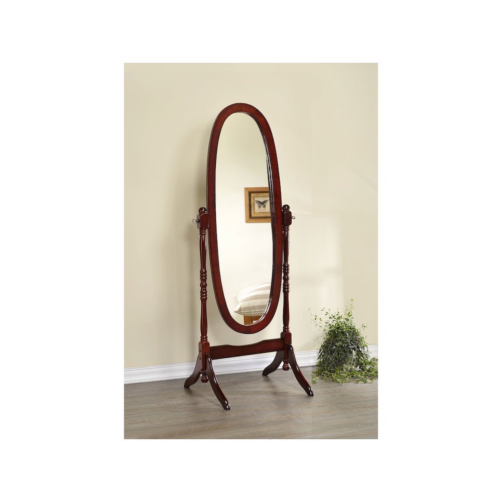 Foyet Wood Adjustable Full Length Cheval Mirror Merlot. Picture 4