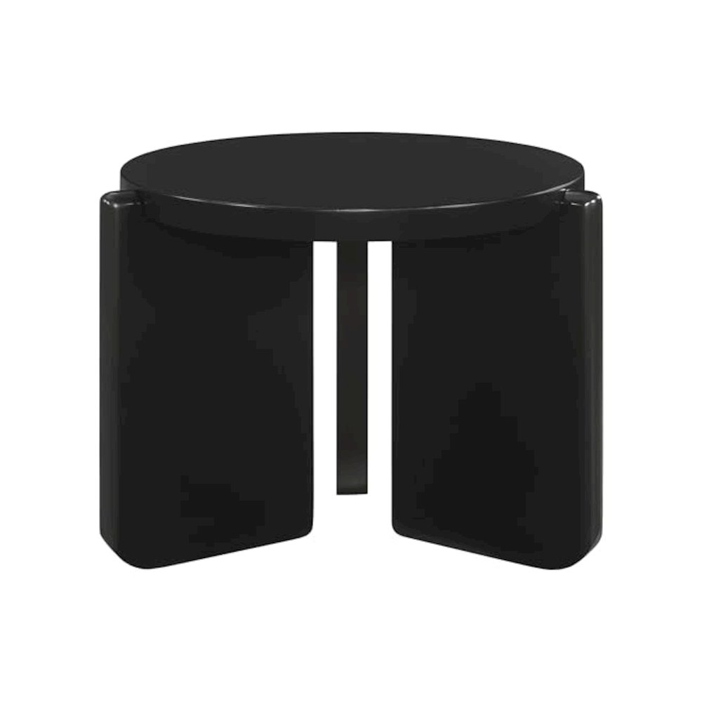 Cordova 3-piece Solid Wood Coffee and End Table Set Black. Picture 4