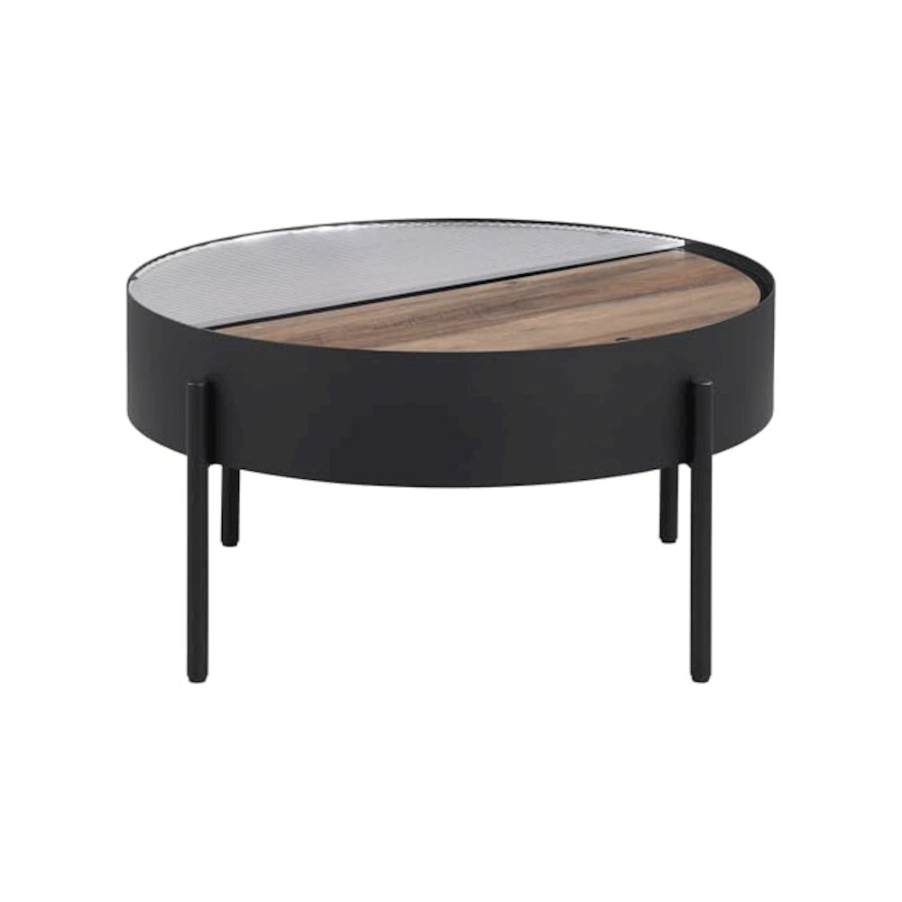 Ozella 3-piece Round Coffee and End Table Set Sandy Black. Picture 5