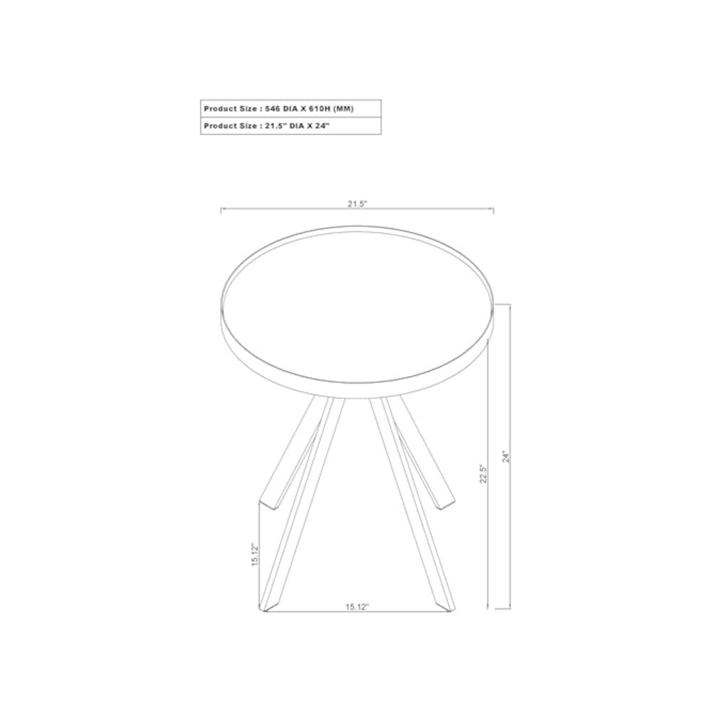 Briggs 3-piece Round Coffee and End Table Set White. Picture 9