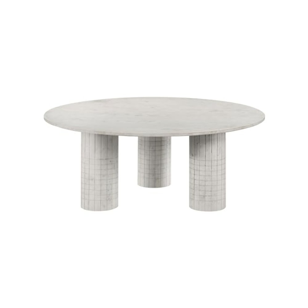 Astoria 2-piece Marble Coffee and End Table Set White. Picture 6