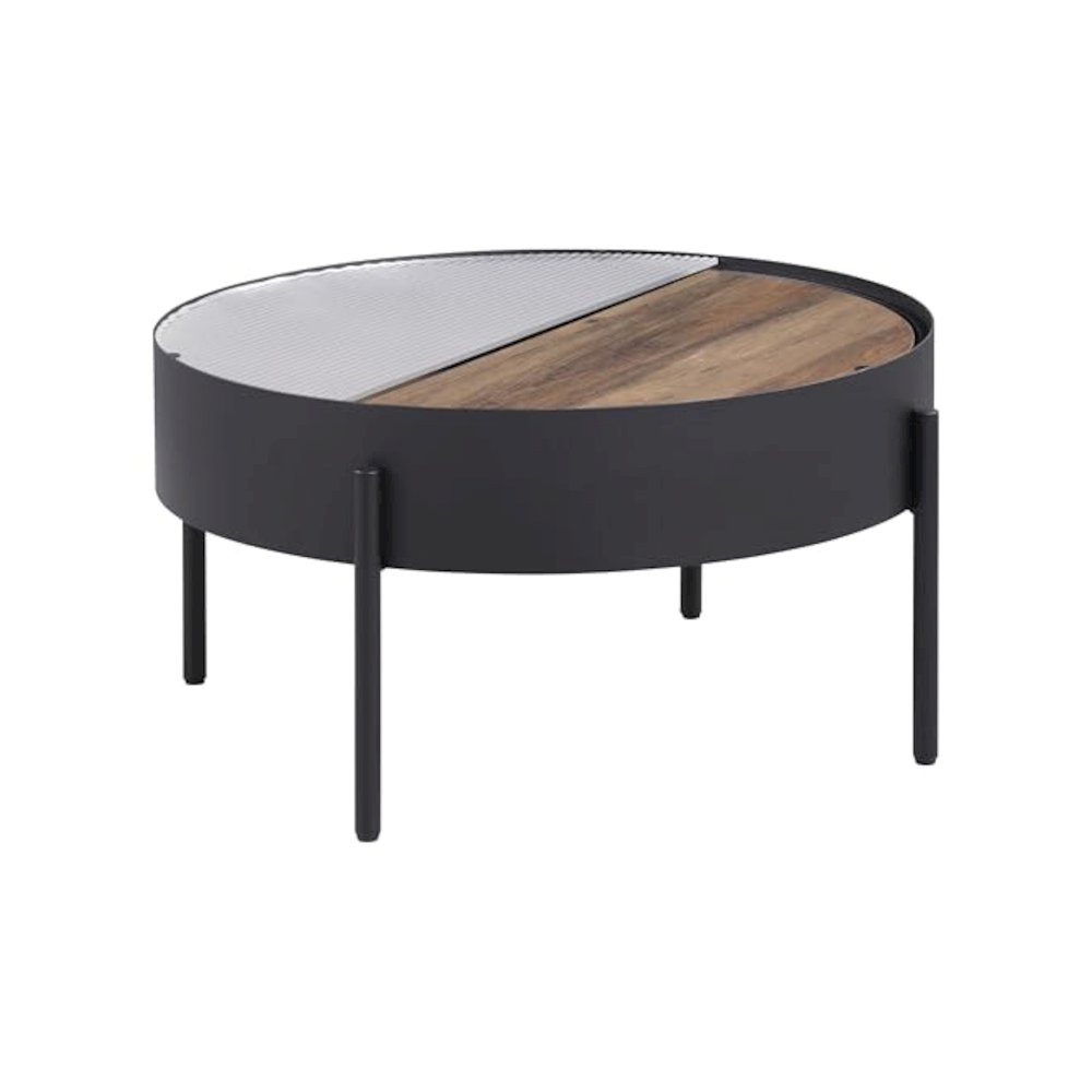 Ozella 3-piece Round Coffee and End Table Set Sandy Black. Picture 4