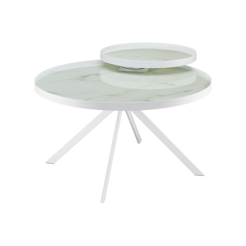 Briggs 3-piece Round Coffee and End Table Set White. Picture 6
