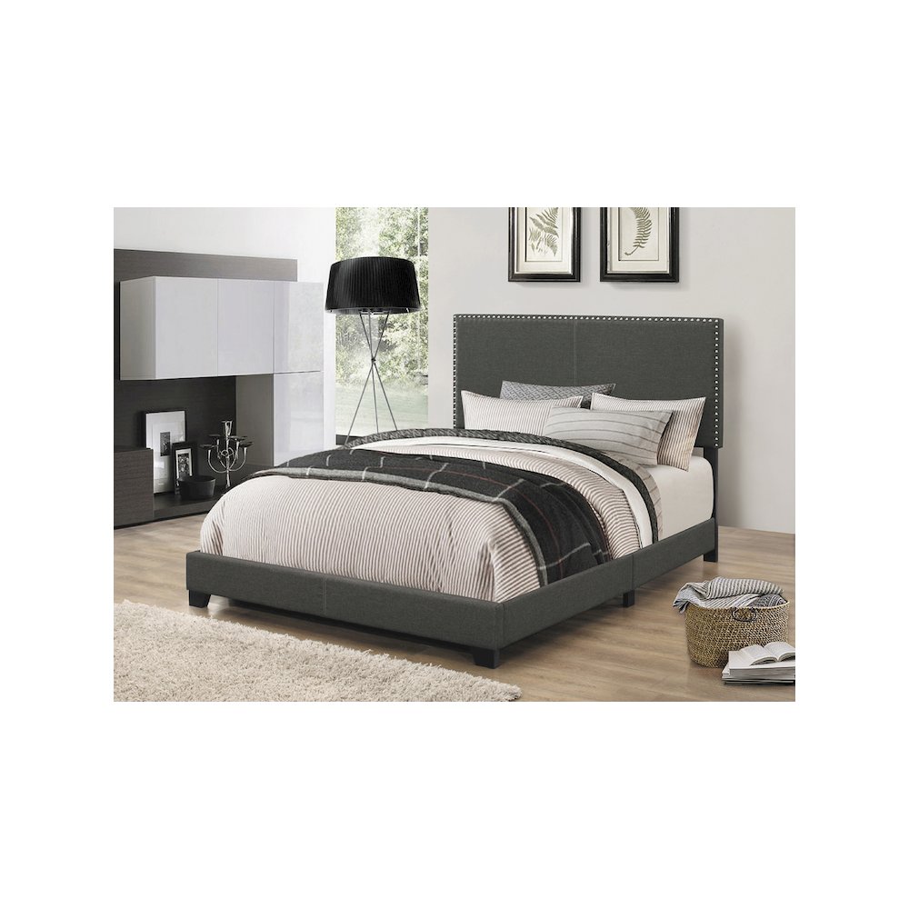 Boyd Upholstered Full Panel Bed Charcoal. Picture 4