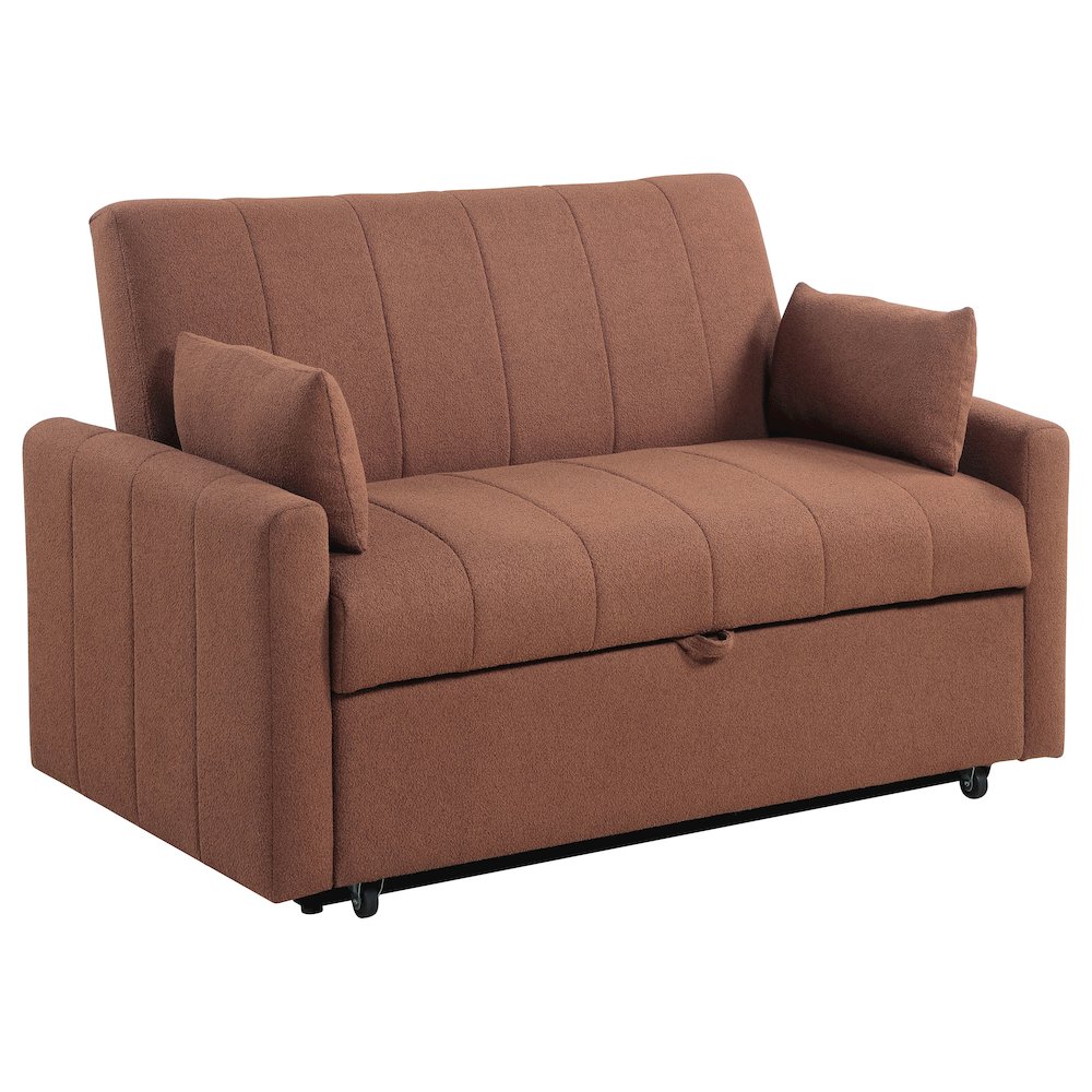 Portland Boucle Upholstered Sleeper Sofa Bed Copper. Picture 2