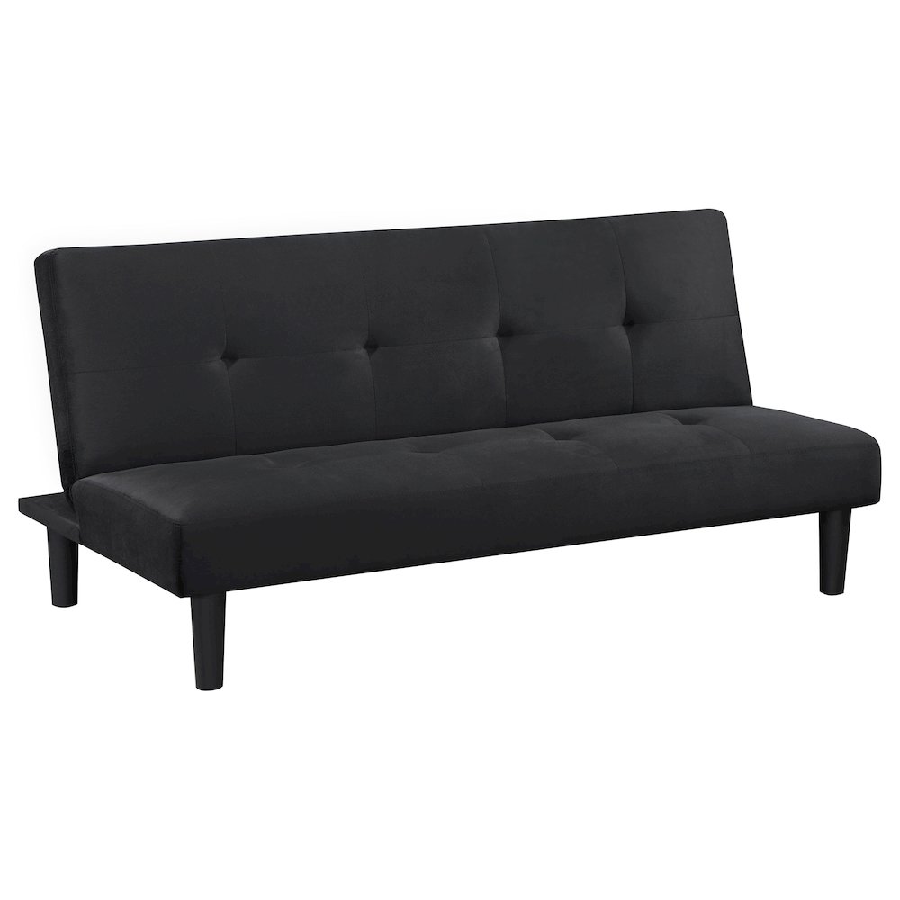 Stanford Upholstered Tufted Convertible Sofa Bed Black. Picture 2