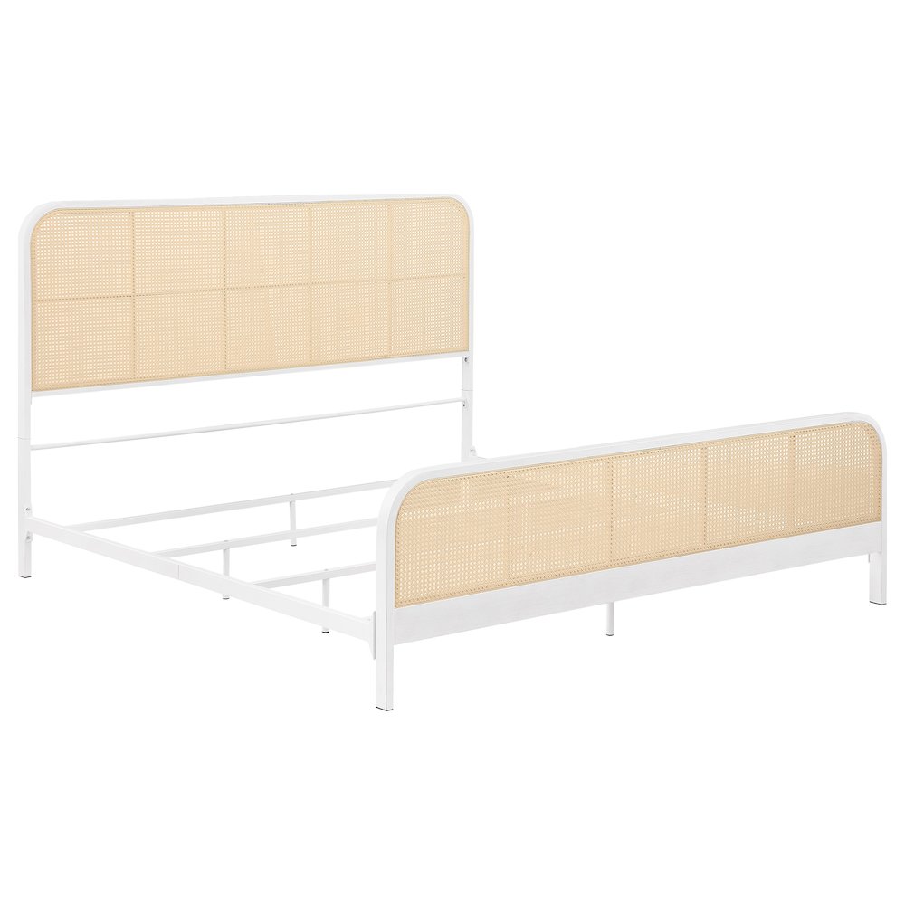 Lanewood Open Cane Webbing Metal Eastern King Bed White. Picture 2