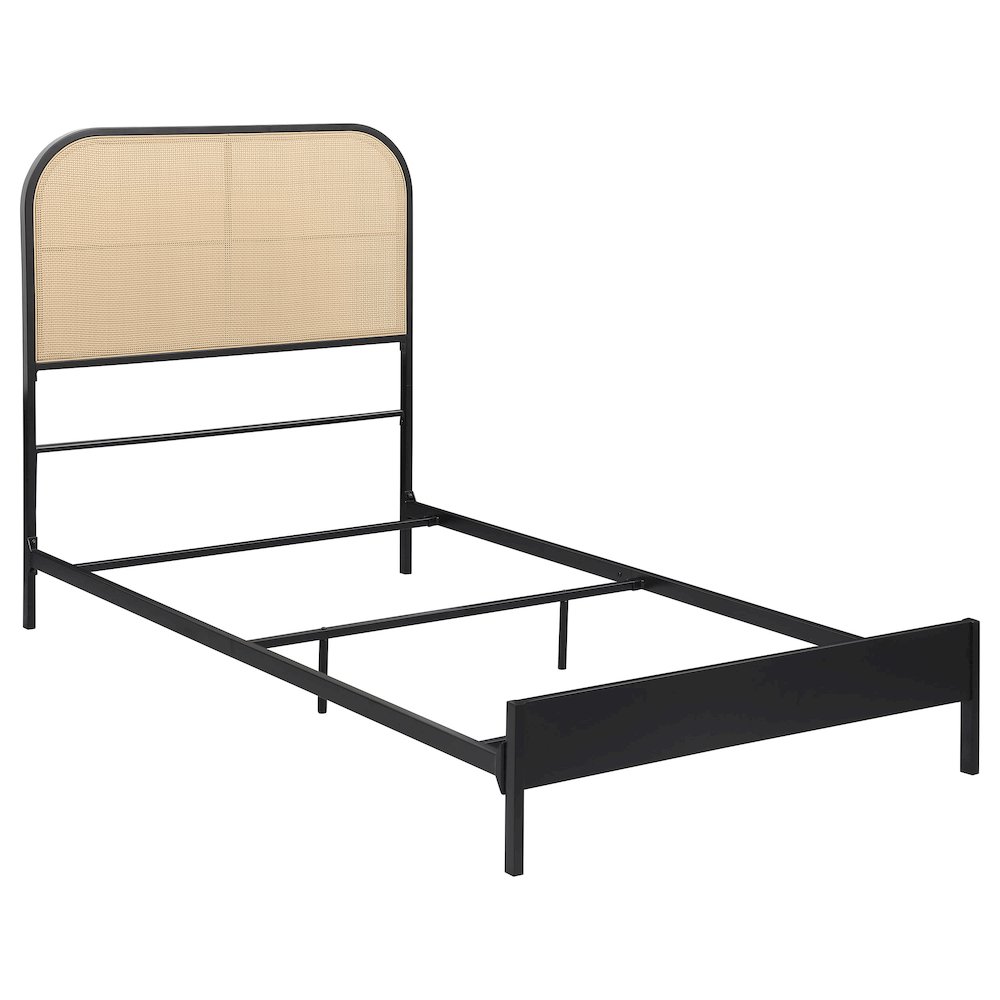 Amherst Radio Weave Rattan Metal Full Bed Black. Picture 2