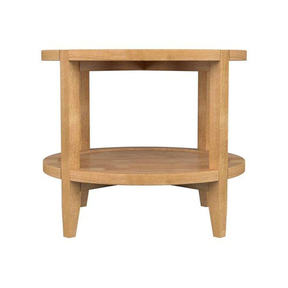 Camillo 3-piece Round Coffee and End Table Set Maple. Picture 6