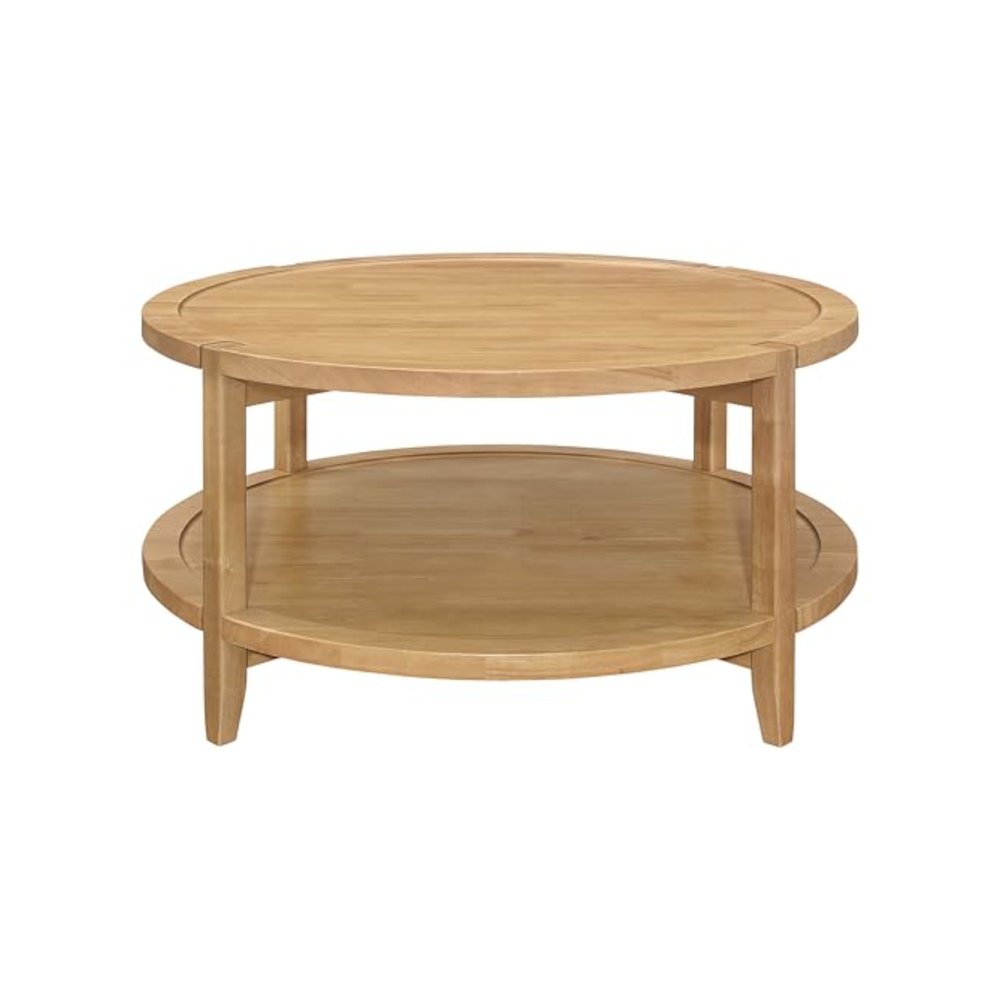 Camillo 3-piece Round Coffee and End Table Set Maple. Picture 10