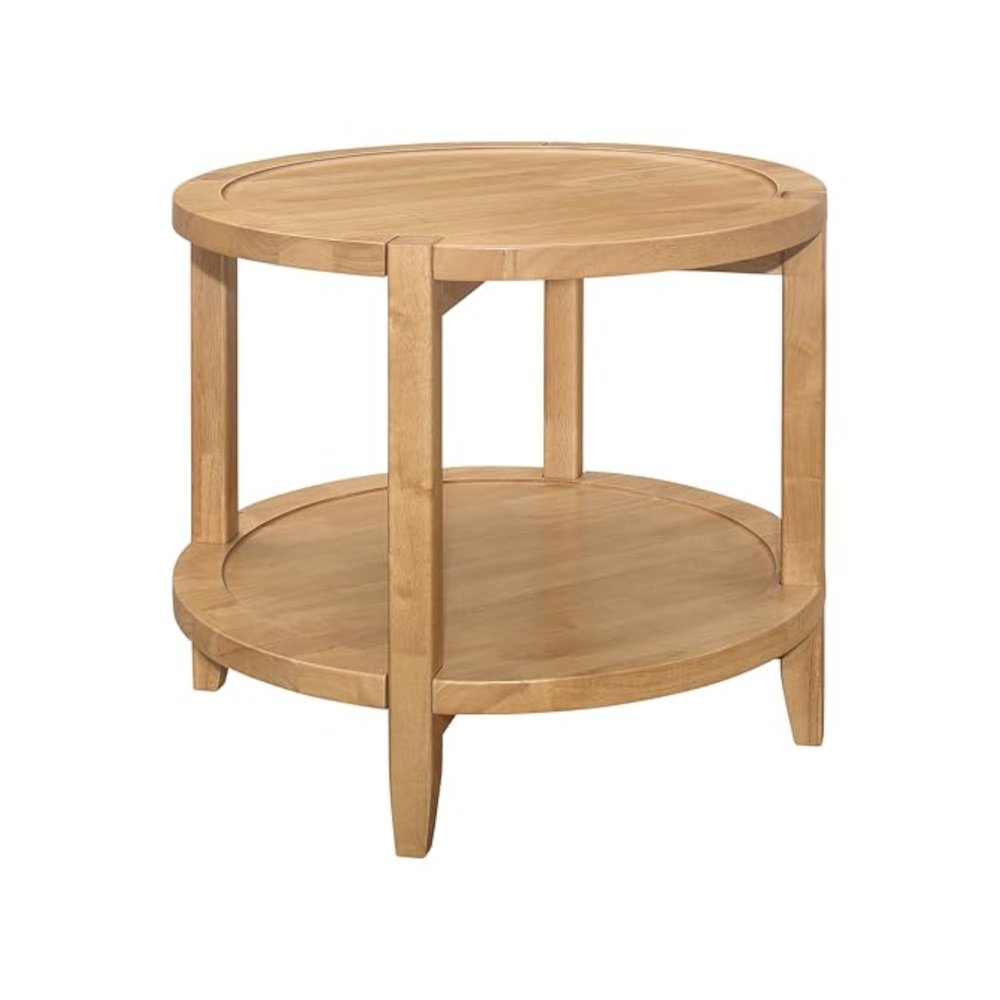 Camillo 3-piece Round Coffee and End Table Set Maple. Picture 4