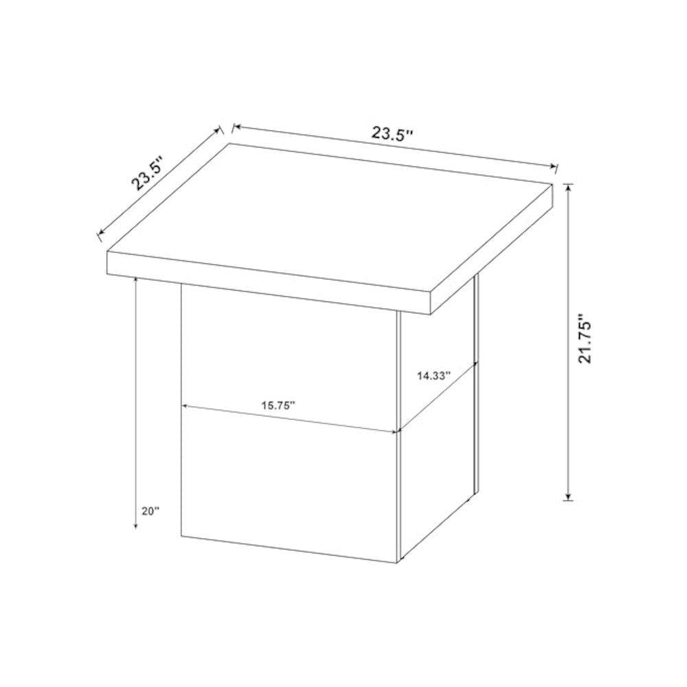 Max 3-piece Rectangular Coffee and End Table Set Black. Picture 3