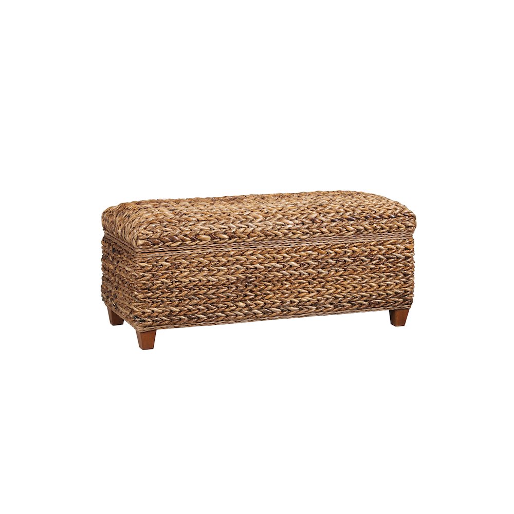 Laughton Hand-Woven Banana Leaf Storage Trunk Amber. Picture 2