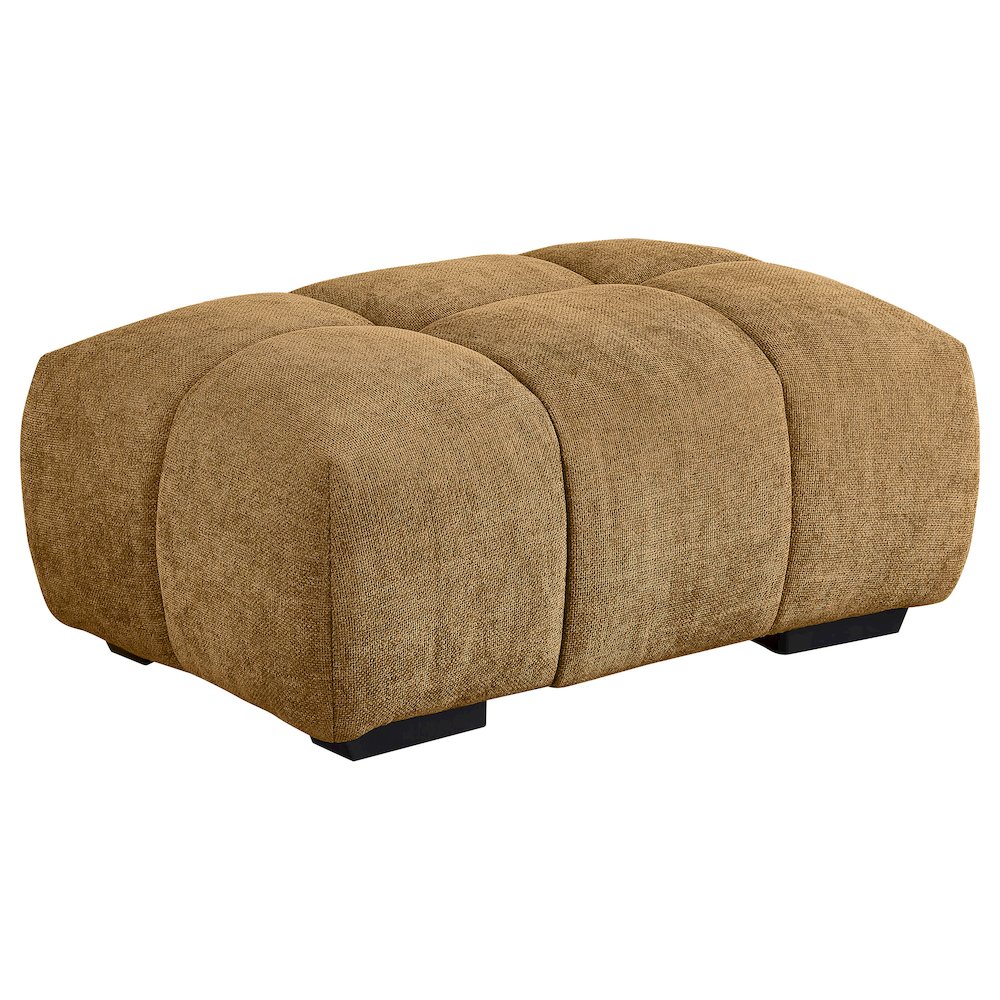 Camacho Rectangular Upholstered Tufted Ottoman Amber. Picture 2