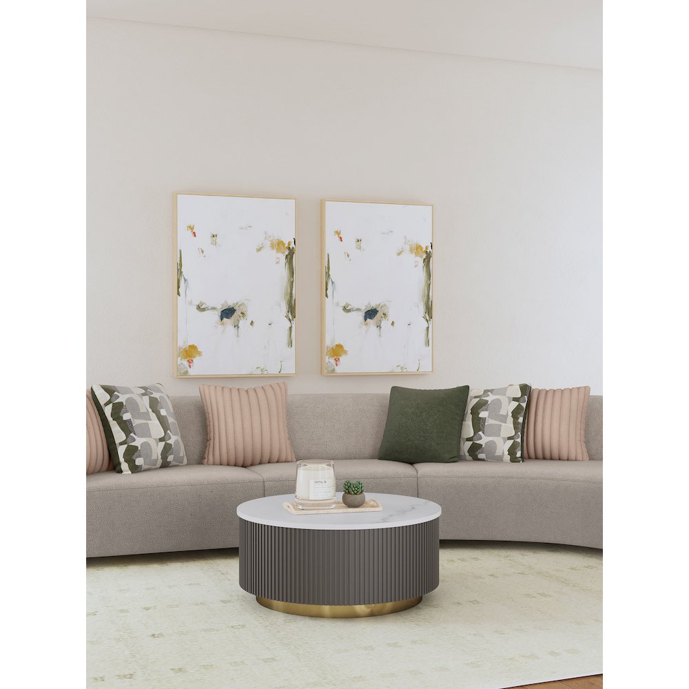 Fayette Upholstered Armless Chair Greige. Picture 10